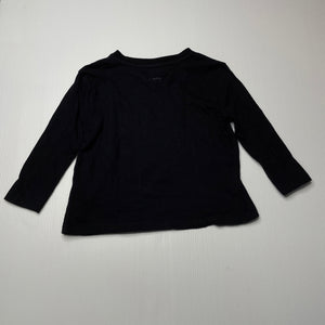 unisex Anko, black cotton long sleeve t-shirt / top, EUC, size 1,  