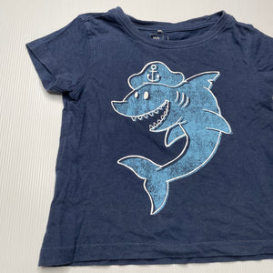 Boys Kids & Co, blue cotton t-shirt / top, shark, FUC, size 1,  