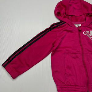 Girls Adidas, pink zip up track top, GUC, size 1,  
