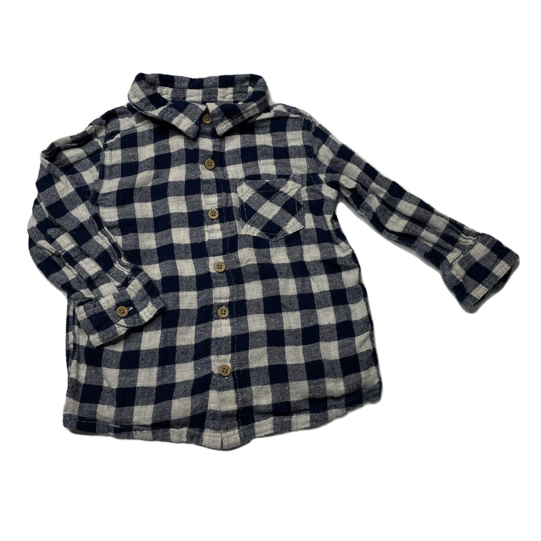 Boys Anko, checked cotton long sleeve shirt, FUC, size 1,  