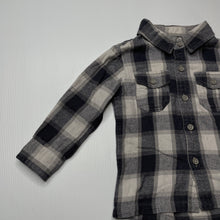 Load image into Gallery viewer, Boys MALWEE KIDS, grey check cotton long sleeve shirt, GUC, size 1,  