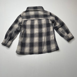 Boys MALWEE KIDS, grey check cotton long sleeve shirt, GUC, size 1,  