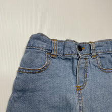Load image into Gallery viewer, Girls Carters, blue stretch denim skirt, elasticated, L: 22.5cm, GUC, size 3,  