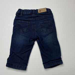 Girls Tribu, lined stretch denim pants, adjustable, EUC, size 6 months,  