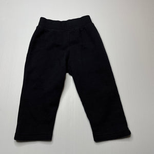 unisex Emerson, black fleece lined pants, elasticated, FUC, size 1,  