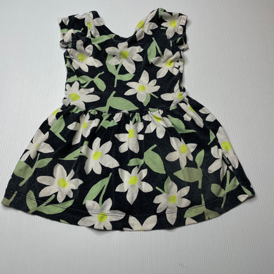 Girls Bonds, floral lightweight stretchy dress, wash fade, FUC, size 1, L: 41cm