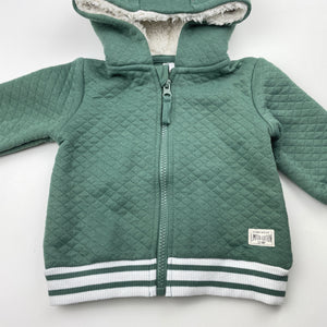 Boys Dymples, green zip hoodie sweater, GUC, size 00,  