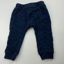 Load image into Gallery viewer, unisex Anko, navy wadded pants / bottoms, elasticated, GUC, size 0,  