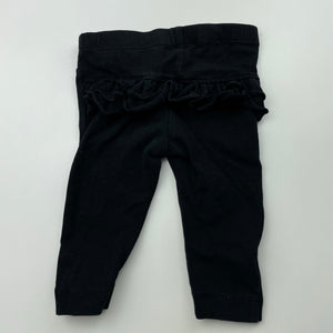 Girls Tiny Little Wonders, black ruffle leggings / bottoms, EUC, size 000,  