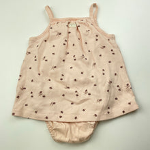 Load image into Gallery viewer, Girls Anko, pink floral organic cotton blend romper, EUC, size 0,  