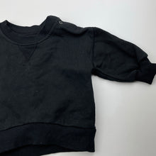 Load image into Gallery viewer, unisex Baby Berry, black fleece lined sweater / jumper, EUC, size 0,  