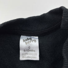 Load image into Gallery viewer, unisex Baby Berry, black fleece lined sweater / jumper, EUC, size 0,  