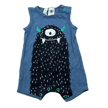 Load image into Gallery viewer, Boys Dymples, blue cotton romper, monster, GUC, size 000,  