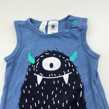 Load image into Gallery viewer, Boys Dymples, blue cotton romper, monster, GUC, size 000,  