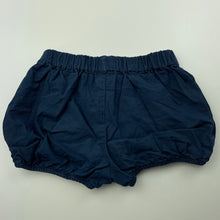 Load image into Gallery viewer, Girls La Sienna Couture, navy lightweight cotton shorts, elaticated, GUC, size 3,  