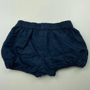 Girls La Sienna Couture, navy lightweight cotton shorts, elaticated, GUC, size 3,  