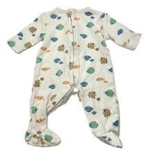 Load image into Gallery viewer, Girls Dymples, cotton zip coverall / romper, fish, GUC, size 0000,  