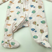 Load image into Gallery viewer, Girls Dymples, cotton zip coverall / romper, fish, GUC, size 0000,  