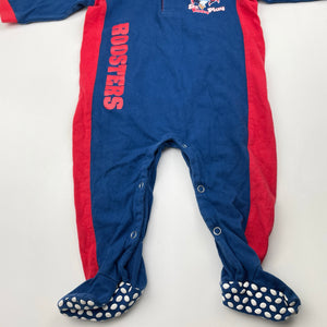 unisex NRL Mascots, Roosters cotton coverall / romper, GUC, size 0,  