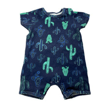 Load image into Gallery viewer, Boys Dymples, navy stretchy romper, wash fade, FUC, size 000,  