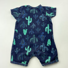 Load image into Gallery viewer, Boys Dymples, navy stretchy romper, wash fade, FUC, size 000,  