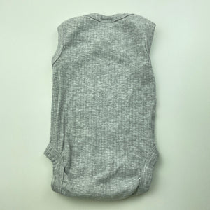 unisex Anko, grey marle singletsuit / romper, EUC, size 0000,  