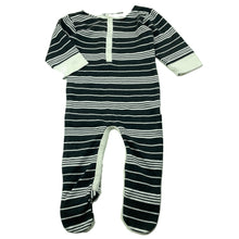 Load image into Gallery viewer, unisex Gaia, striped organic cotton coverall / romper, EUC, size 000,  