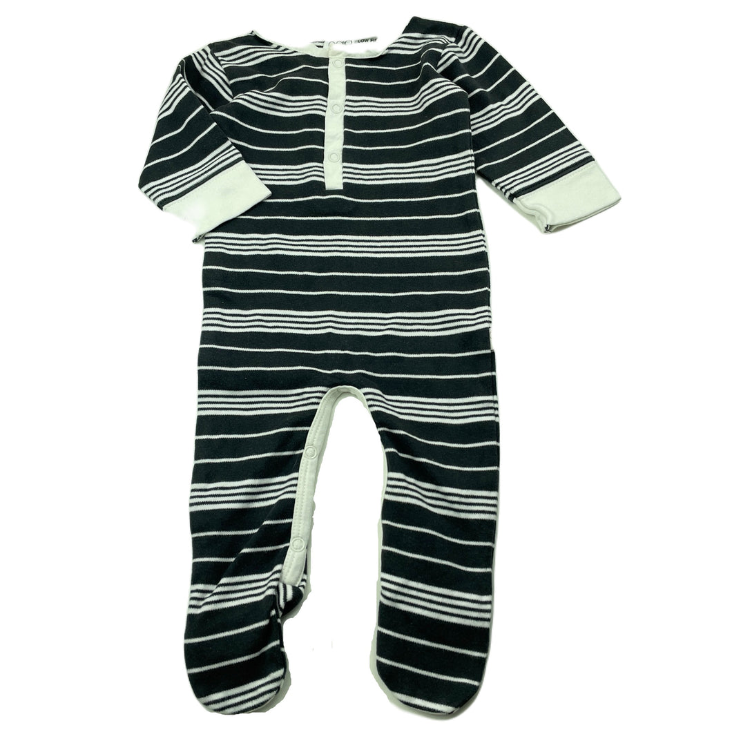 unisex Gaia, striped organic cotton coverall / romper, EUC, size 000,  