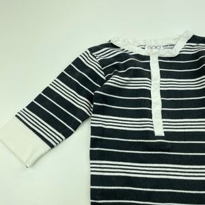 unisex Gaia, striped organic cotton coverall / romper, EUC, size 000,  