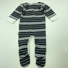 Load image into Gallery viewer, unisex Gaia, striped organic cotton coverall / romper, EUC, size 000,  