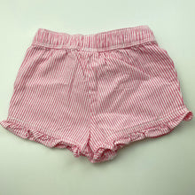 Load image into Gallery viewer, Girls Sprout, pink &amp; white stripe cotton shorts, elasticated, EUC, size 000,  