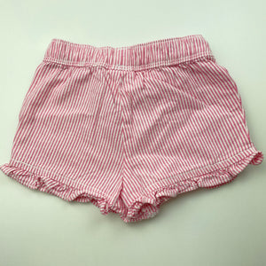 Girls Sprout, pink & white stripe cotton shorts, elasticated, EUC, size 000,  