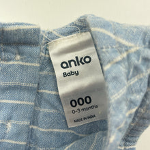 Load image into Gallery viewer, Girls Anko, blue &amp; white stripe cotton dress, EUC, size 000, L: 28cm