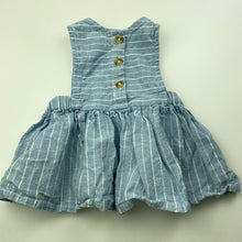 Load image into Gallery viewer, Girls Anko, blue &amp; white stripe cotton dress, EUC, size 000, L: 28cm