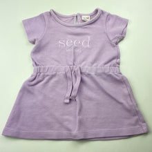 Load image into Gallery viewer, Girls Seed, purple embroidered heritage short sleeve dress, EUC, size 0, L: 38cm