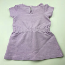 Load image into Gallery viewer, Girls Seed, purple embroidered heritage short sleeve dress, EUC, size 0, L: 38cm