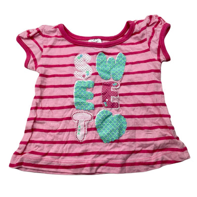 Girls Tiny Little Wonders, pink cotton t-shirt / top, FUC, size 000,  