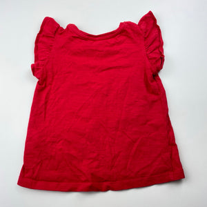 Girls Dymples, red organic cotton Christmas top, EUC, size 2,  