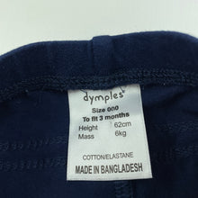 Load image into Gallery viewer, Girls Dymples, navy ruffle leggings / bottoms, EUC, size 000,  