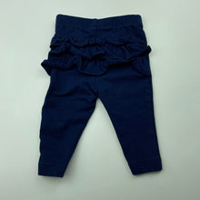 Load image into Gallery viewer, Girls Dymples, navy ruffle leggings / bottoms, EUC, size 000,  