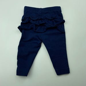 Girls Dymples, navy ruffle leggings / bottoms, EUC, size 000,  