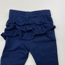 Load image into Gallery viewer, Girls Dymples, navy ruffle leggings / bottoms, EUC, size 000,  