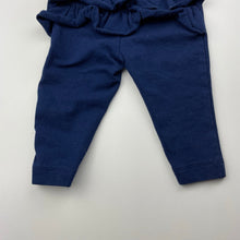 Load image into Gallery viewer, Girls Dymples, navy ruffle leggings / bottoms, EUC, size 000,  