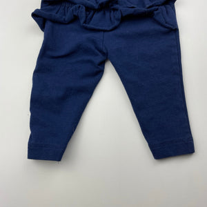 Girls Dymples, navy ruffle leggings / bottoms, EUC, size 000,  