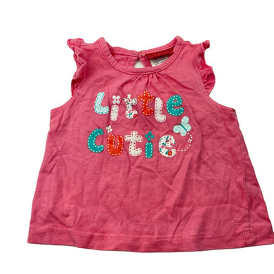 Girls Sprout, pink cotton top, EUC, size 00,  