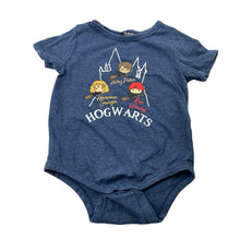 Load image into Gallery viewer, unisex Harry Potter, Hogwarts stretchy bodysuit / romper, GUC, size 0,  