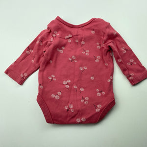 Girls Anko, floral organic cotton bodysuit / romper, EUC, size 000,  