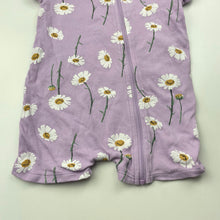 Load image into Gallery viewer, Girls Baby Berry, purple floral cotton zip romper, GUC, size 0,  