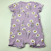Load image into Gallery viewer, Girls Baby Berry, purple floral cotton zip romper, GUC, size 0,  
