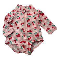 Load image into Gallery viewer, Girls Baby Berry, long sleeve swim one-piece, cherries, EUC, size 000,  